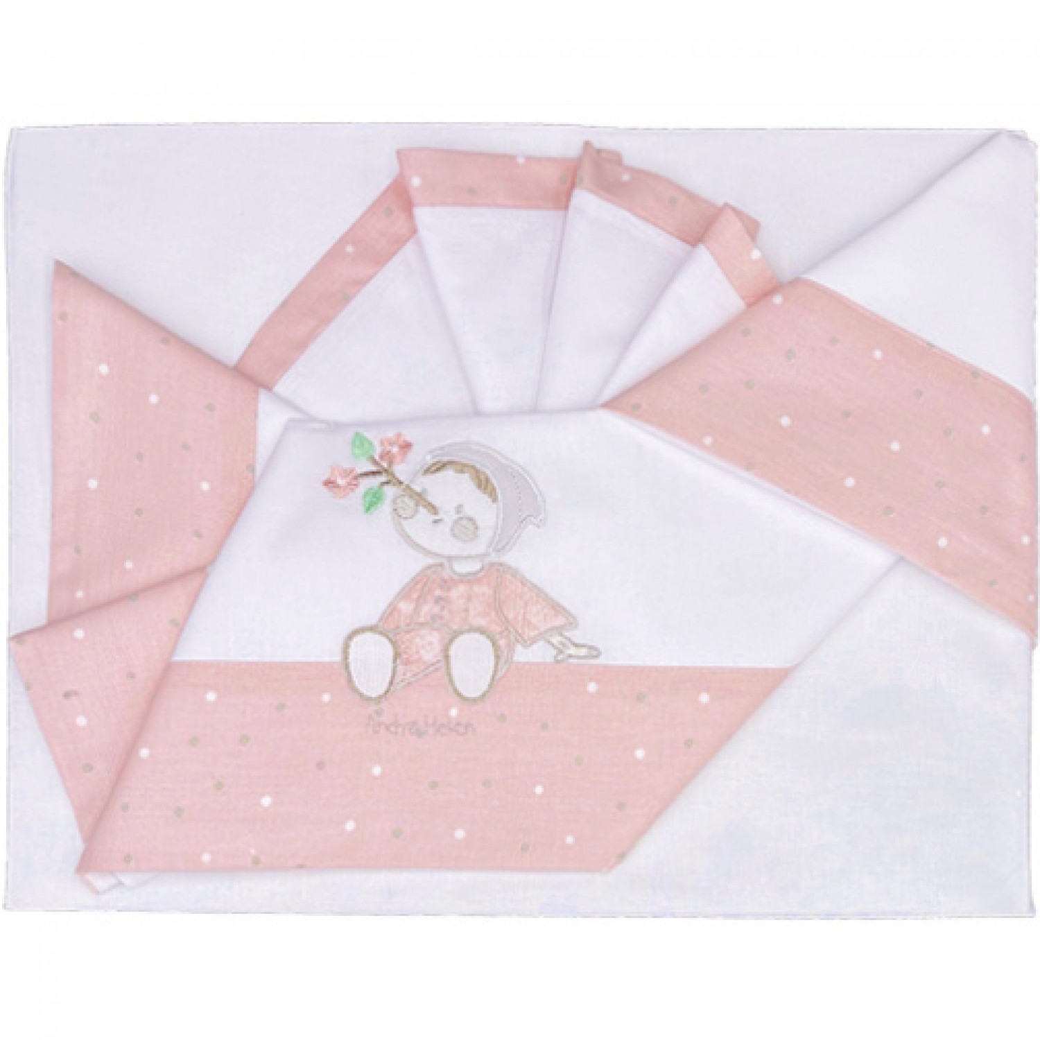 Andy & Helen Sheets Set für Kinderwagen bestickt D50 3 Stk. Pink Angebot