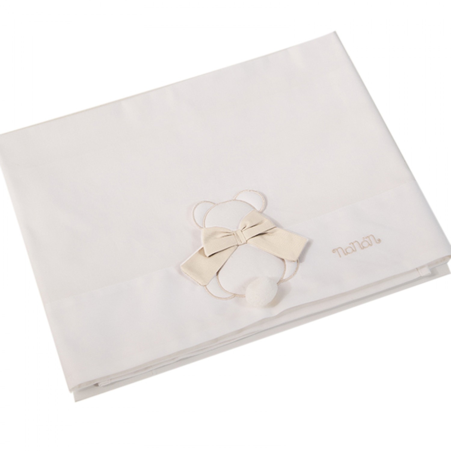 set-lenzuola-carr-3pz-fiocco-bianco_1-47863 Zertifiziert Nanan Sheet Set für Kinderbett 3 Stück White Bow
