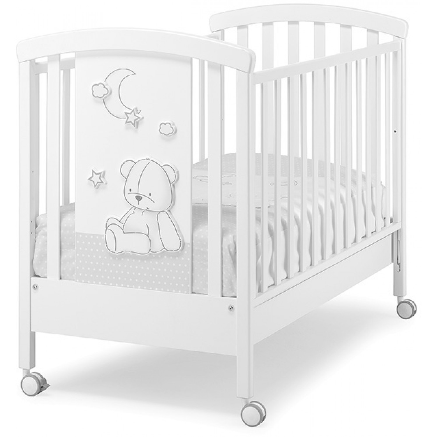 Weltweiter Versand Erbesi Stella White Grey Cot