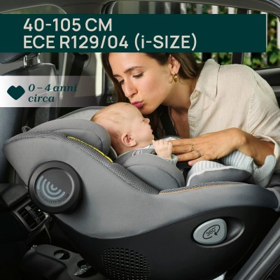 Im Trend Seggiolino Auto Chicco Seat105 i-Size 360° Isofix Posh Black (40-105 cm) con Dispositivo Anti Abbandono Easy tech incluso