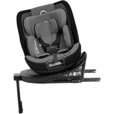 Chicco Seggiolino Auto isofix EverOne i-Size Ruotabile 360 (40-150 cm) Grey Black con Dispositivo Anti Abbandono Easy Tech incluso Geld-Zurück-Garantie