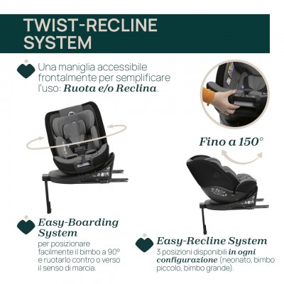 Rabatt Chicco Seggiolino Auto isofix EverOne i-Size Ruotabile 360 (40-150 cm) Silver Ink con Dispositivo Anti Abbandono Easy Tech incluso