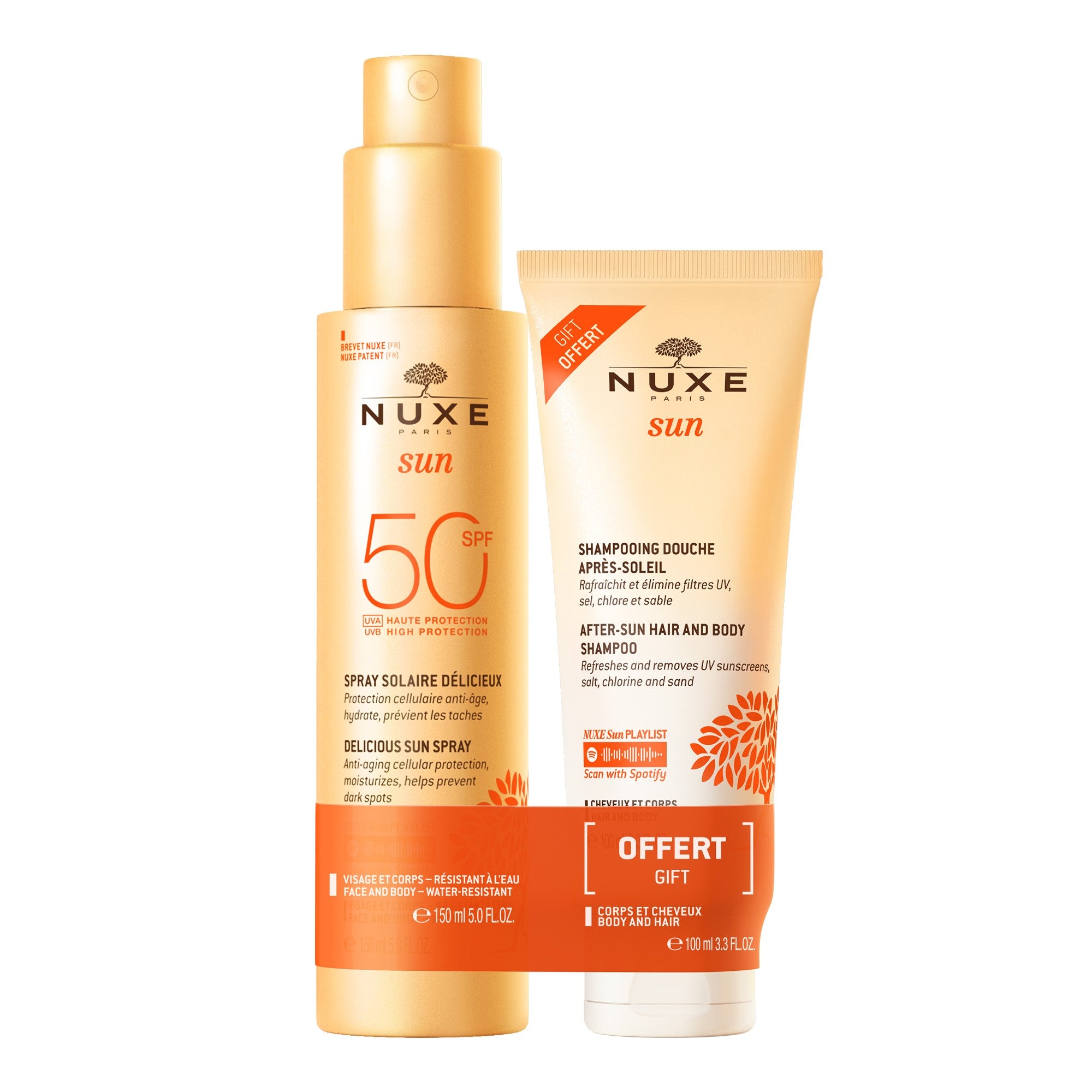 60346-174533 Wochenendangebot Nuxe Sun Delicious Solar Spray LSF 50+ After Sun Shampoo 100ml GESCHENK