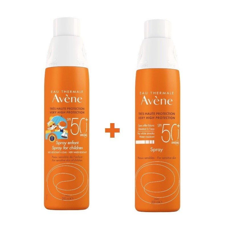 62952-169652 Weltweiter Versand AVÈNE Sonnenschutzspray für Kinder SPF50+ (200ml) + Spray für Erwachsene SPF50+ (200ml)
