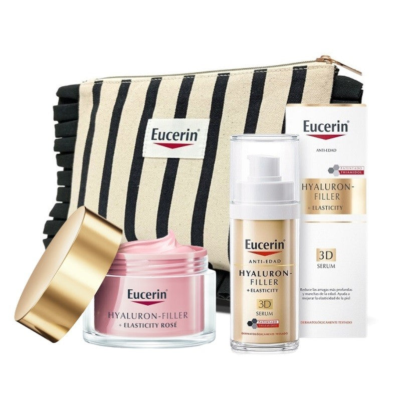64715-169495 Weltweiter Versand EUCERIN Hyaluron Filler +Elasticity Rosé Tagescreme LSF 30 (50ml) + 3D Serum 30ml + GESCHENKTÜTE