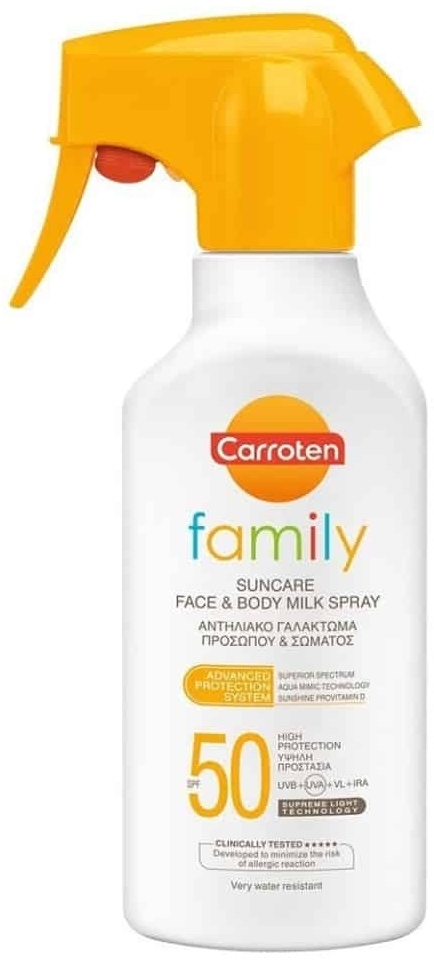 gyay792wo6o1-139863 Jetzt Zugreifen Sonnenschutzspray für die ganze Familie Carroten Family Suncare Face & Body Milk Spray SPF50