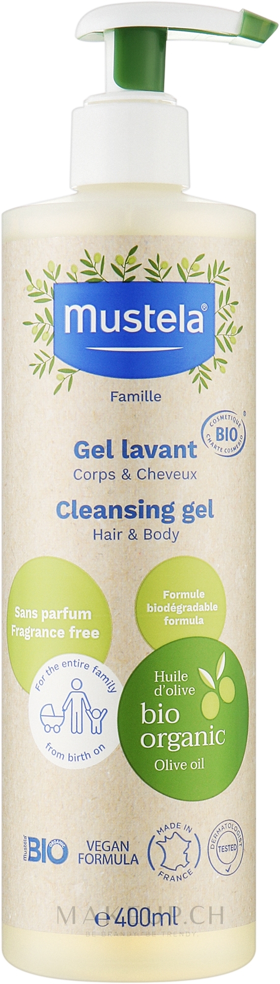 nfketcep4wrk-140444 Kostenfreie Lieferung Reinigungsgel für Haar und Körper Mustela Famille Cleansing Gel Hair & Body