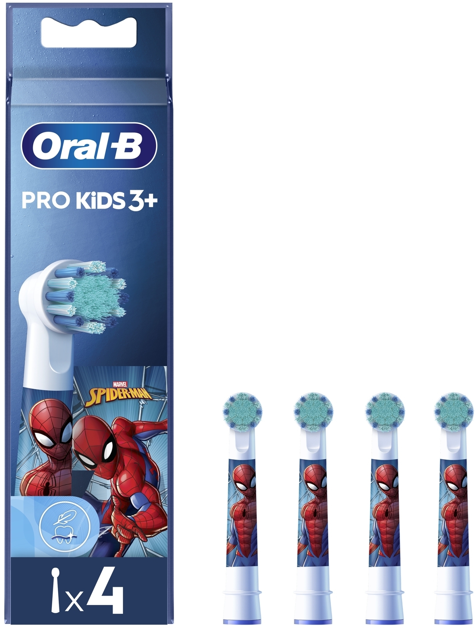 tpundyvqkjqi-139691 Austauschbare Zahnbürstenköpfe für elektrische Kinderzahnbürste Spiderman 4 St. Oral-B Pro Kids 3+ Heute Kaufen