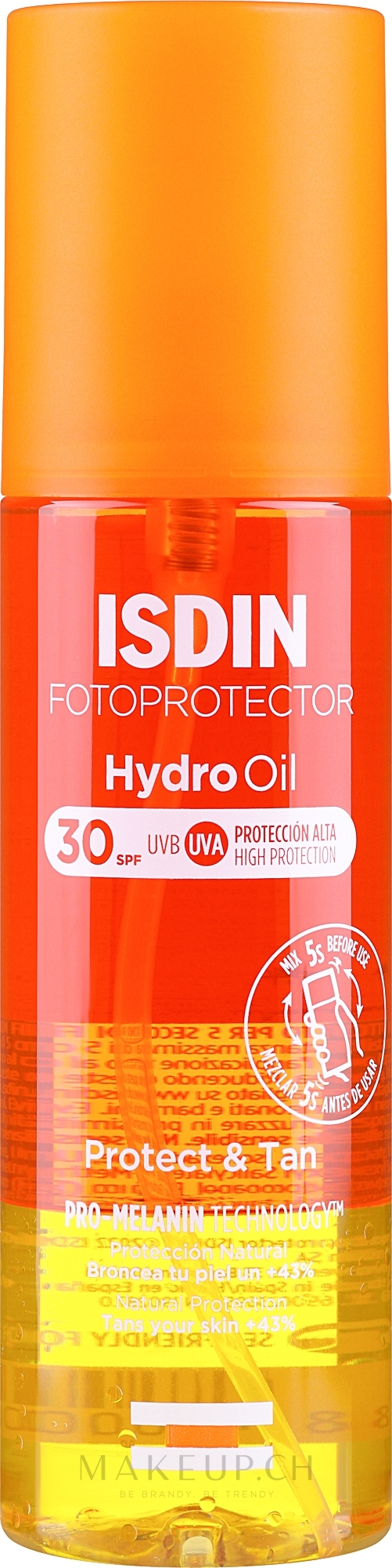 Zwei-Phasen-Körperöl mit Sonnenschutz SPF30+   Isdin Fotoprotector Hydro Oil SPF 30+ Preiswert