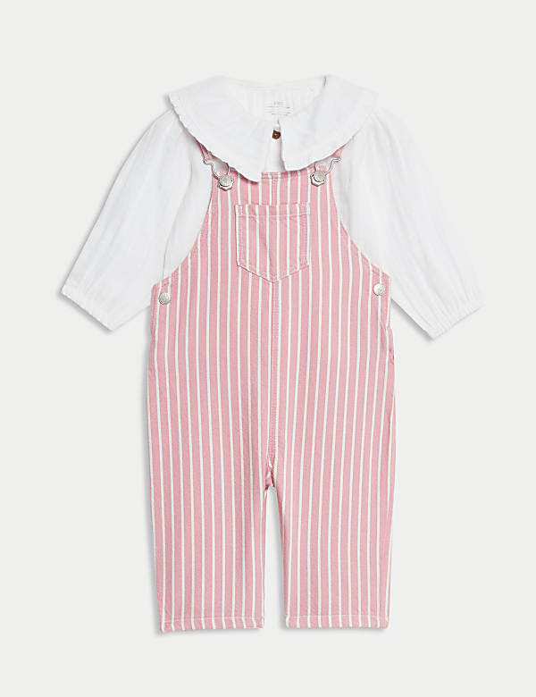 2er-Pack Outfit mit gestreifter Latzhoseaus reiner Baumwolle (0–3 J.) Mega-Angebot