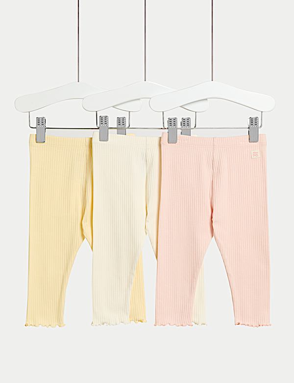 SD_04_T78_2473D_ZZ_X_EC_90-51848 3er-Pack gerippte Leggings mit hohem Baumwollanteil (0–3 Jahre) Solange Der Vorrat Reicht