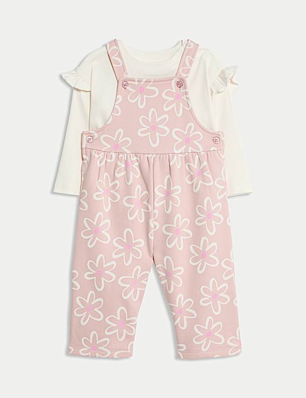SD_04_T78_2572A_A0_X_EC_90-52451 2-teiliges Latzhosen-Outfit mit hohem Baumwollanteil und Blümchenmuster (0 M.–3 J.) Gratis Versand