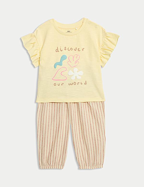 2-teiliges gestreiftes Outfit mit hohem Baumwollanteil (0–3 Jahre) Original