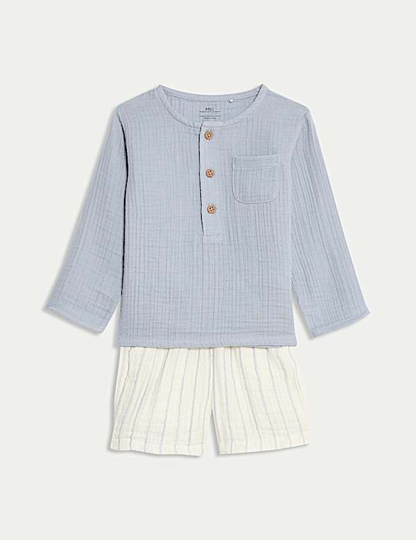 SD_04_T78_4143E_E4_X_EC_90-48904 2-tlg. Outfit bestehend aus einem Oberteil und Shorts aus reiner Baumwolle (0–3 J.) Jetzt Kaufen