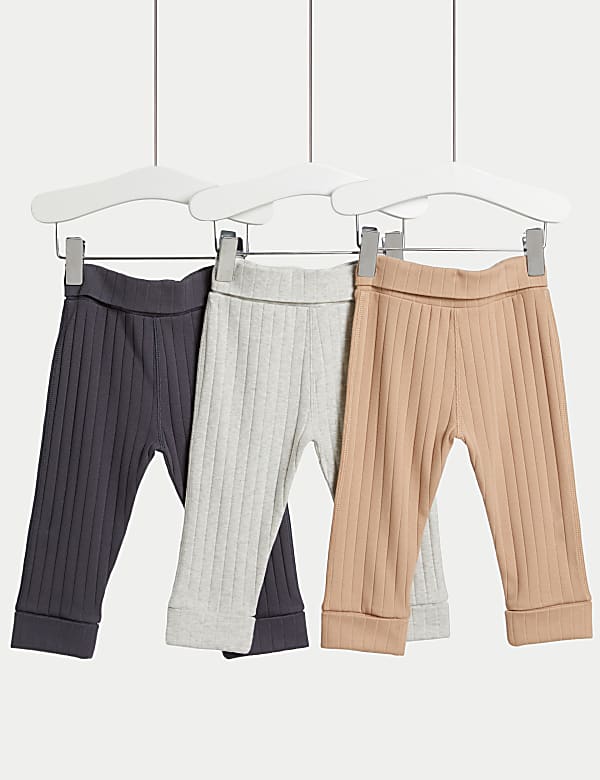 SD_04_T78_4294B_NU_X_EC_0-49546 3er-Pack gerippte Leggings mit hohem Baumwollanteil (0–3 Jahre) Schneller Versand