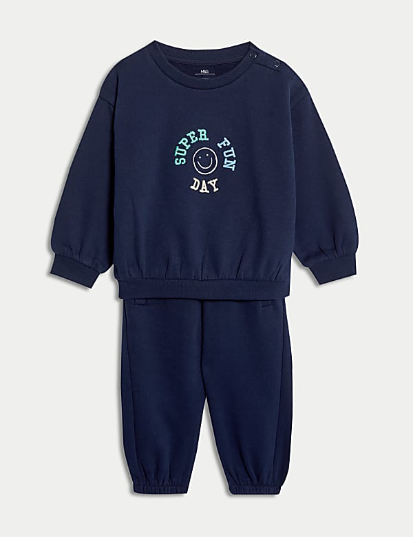 SD_04_T78_4356A_F0_X_EC_90-49582 2-teiliges Outfit bestehend aus Top mit Schriftzug und Hose mit hohem Baumwollanteil (0–6 J.) Schneller Versand