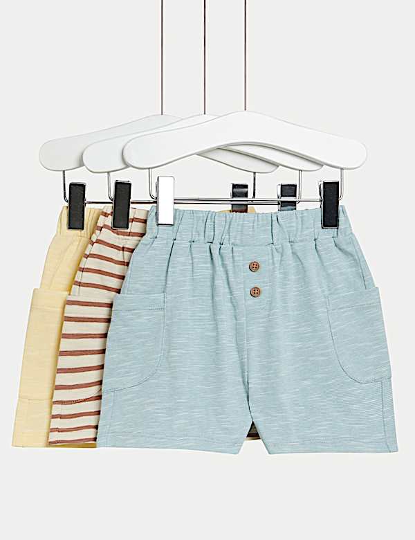 SD_04_T78_4436D_ZZ_X_EC_0-48637 3er-Pack gestreifte Shorts aus reiner Baumwolle (0–3 J.) Kostenfreie Lieferung