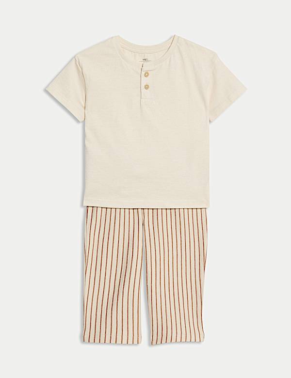 SD_04_T78_4470D_Y8_X_EC_90-48795 2-tlg. Outfit aus reiner Baumwolle bestehend aus Oberteil und Hose mit Streifenmuster (0–6J.) Finale Aktion