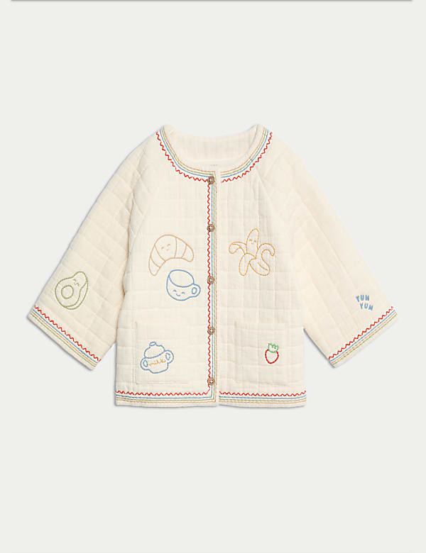 SD_04_T78_6026T_K4_X_EC_90-51362 Weltweiter Versand Steppjacke aus reiner Baumwolle mit Stickerei (0–3J.)