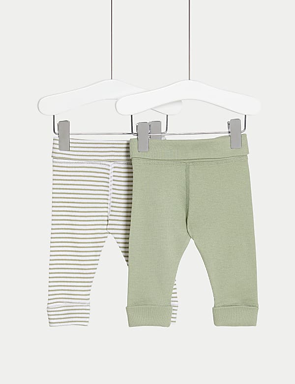 SD_04_T92_6637N_J4_X_EC_90-49345 2er-Pack Waffelmuster-Leggings mit hohem Baumwollanteil (2,9 kg–3 J.) Günstig