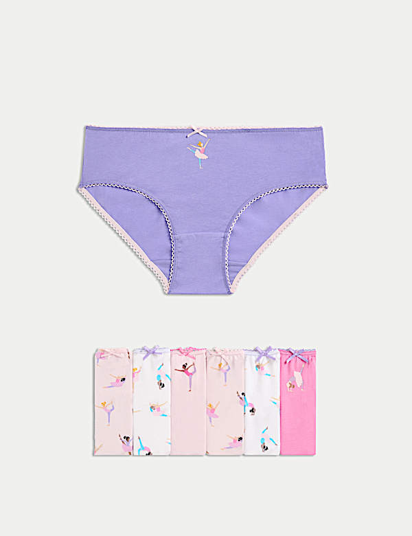 SD_04_T71_1979D_ZZ_X_EC_0-54982 7er-Pack Baumwoll-Slips mit Stretch und Ballerinamotiv (2–12 Jahre) Handgefertigt