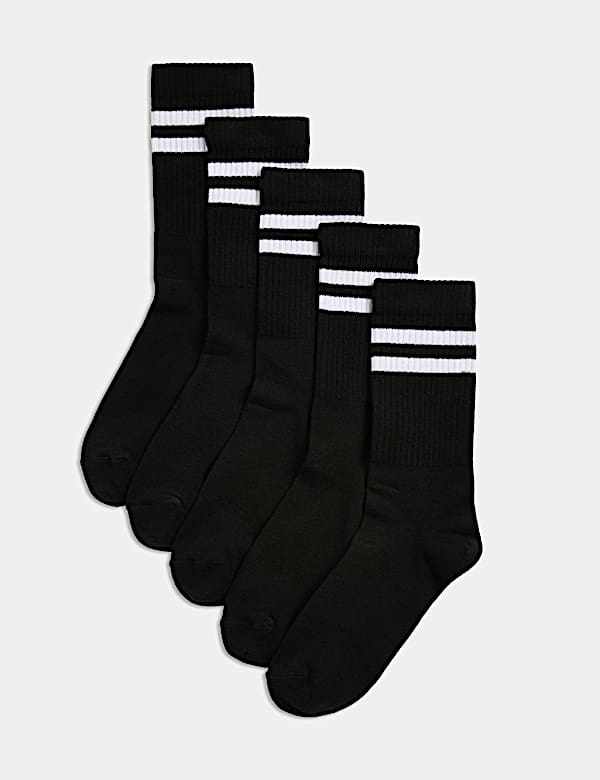 SD_04_T71_4931B_Y0_X_EC_0-52696 5er-Pack Gestreifte Sportsocken mit hohem Baumwollanteil Sonderangebot