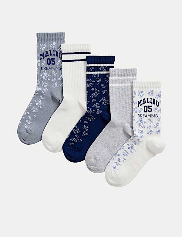 SD_04_T71_9114G_ZZ_X_EC_0-54716 5er-Pack Gerippte Malibu Socken mit hohem Baumwollanteil (23–40,5) Nur Heute