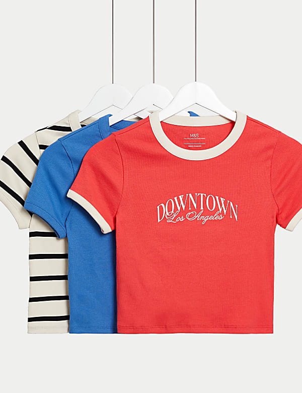 SD_04_T74_1156V_B4_X_EC_0-54770 3er-Pack T-Shirts mit hohem Baumwollanteil und Schriftzug (6–16J.) Preis Gesenkt