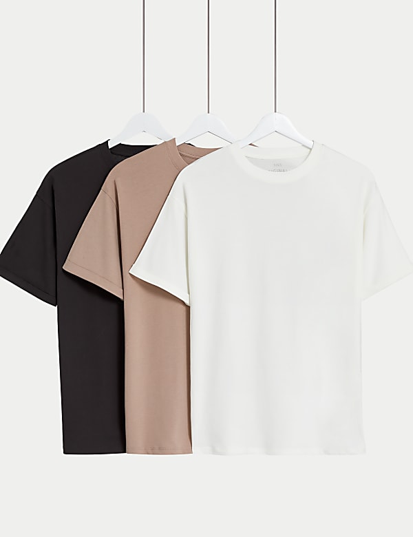 SD_04_T74_2404V_Y4_X_EC_0-53887 3er-Pack einfarbige T-Shirts aus reiner Baumwolle (6–16 Jahre) Beliebt