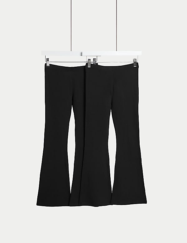 SD_04_T74_3258E_Y0_X_EC_0-52902 Weltweiter Versand 2er-Pack Leggings mit hohem Baumwollanteil und ausgestelltem Bein (6–16 Jahre)