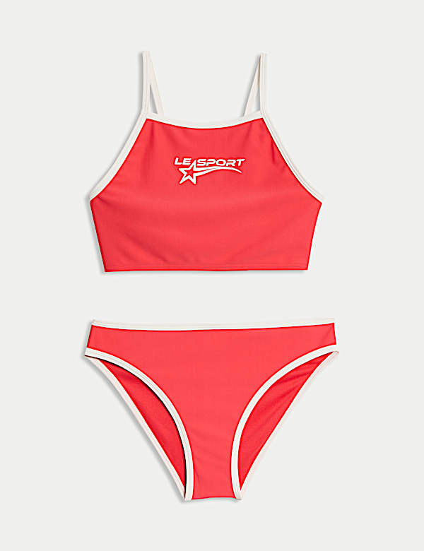 2-teiliger Grafischer Bikini mit Kontrastbund (6–16 J.) Top-Preis