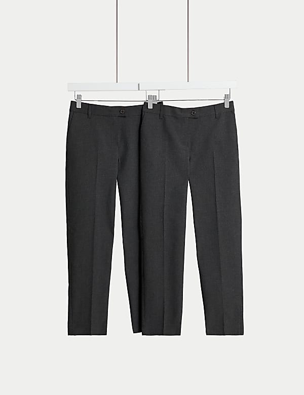 SD_04_T76_1454S_T0_X_EC_0-55388 Ausverkauf 2er Pack Normal geschnittene Schulhose mit schmalem Bein für Mädchen (2–18 Jahre)