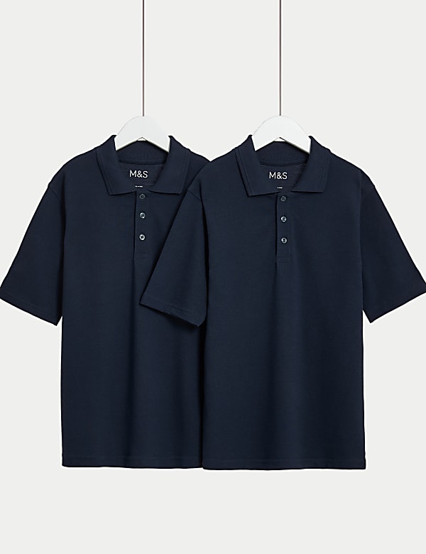 2er-Pack fleckenabweisende Unisex-Poloshirts für die Schule (2–18 J.) Großhandel