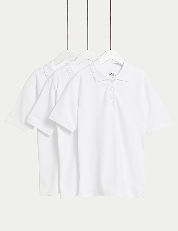 SD_04_T76_2076_Z0_X_EC_0-51943 3er-Pack Regular Fit Stainaway-Poloshirts aus reiner Baumwolle für Mädchen (2-18 J.) Begrenztes Angebot