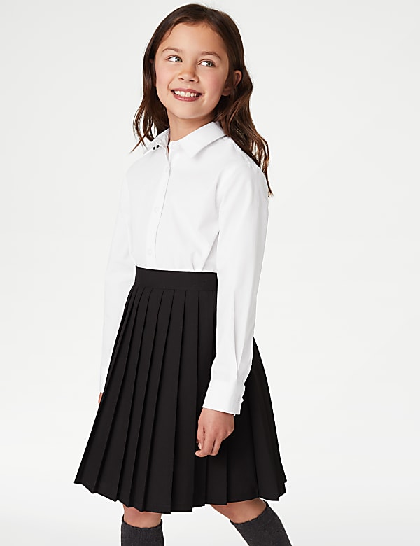 SD_04_T76_6025_Z0_X_EC_0-52560 5er-Pack normal geschnittene, bügelleichte Hemdblusen für Mädchen (2–18 Jahre) Schneller Versand