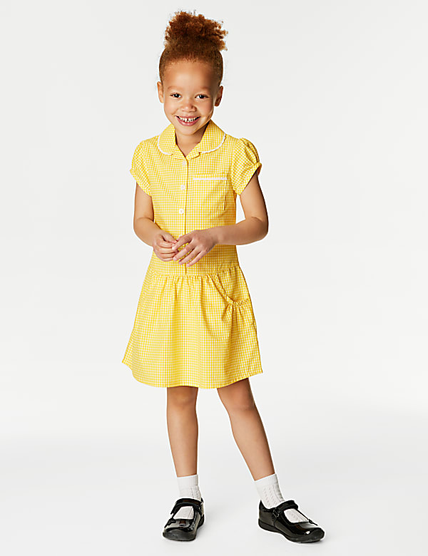 SD_04_T76_6487_R0_X_EC_0-55753 2er-Pack Schulkleider mit hohem Baumwollanteil und Gingham-Muster für Mädchen (2–14 Jahre) Preis Gesenkt