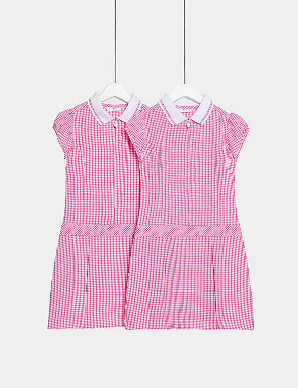 SD_04_T76_6489_A0_X_EC_0-53604 2er-Pack Schulkleider mit hohem Baumwollanteil und Gingham-Muster (2–14 Jahre) Ausverkauf