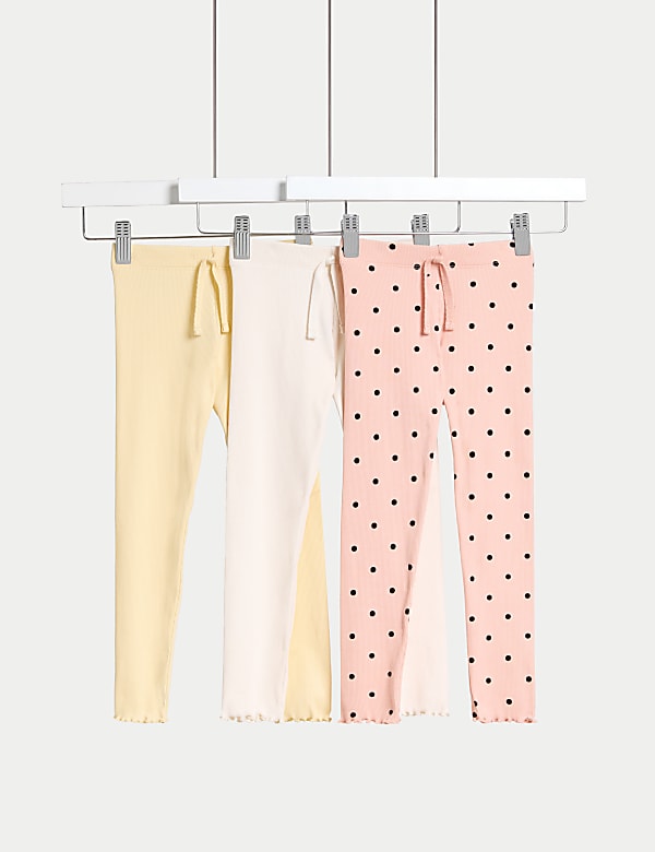 SD_04_T77_1502B_R4_X_EC_0-54304 3er-Pack gerippte Leggings mit hohem Baumwollanteil und Polkadot-Print (2–8J.) Exklusiv