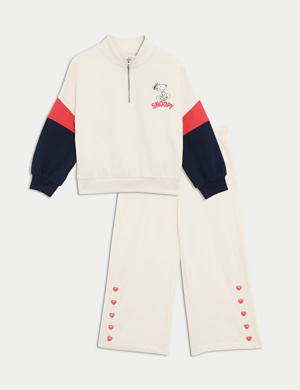 SD_04_T77_6069C_NB_X_EC_90-53685 2-teiliges Outfit (Oberteil und Hose) mit hohem Baumwollanteil und Snoopy™-Motiv (2–8 J.) Preisreduziert