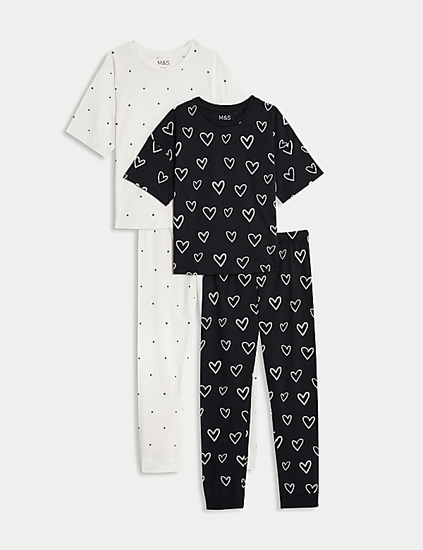 2er-Pack Schlafanzugsets aus reiner Baumwolle mit Herz- und Sternenmotiv (12 M.–16 J.) Schnäppchen