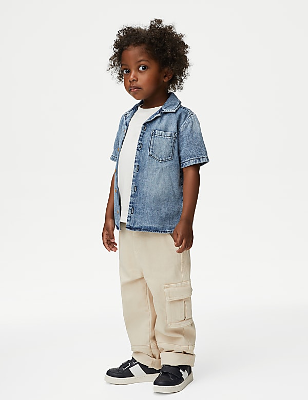 SD_04_T88_4816D_HP_X_EC_0-53201 2-teiliges Set aus Denim-Hemd und T-Shirt (2–8 Jahre) Billig