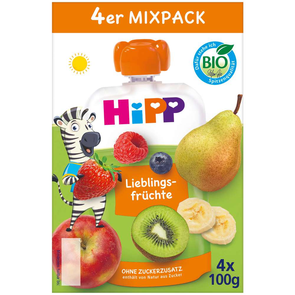 4062300303430_11294510-57343 Top-Qualität Fruchtquetschmus Hippis MIXPACK, 4 Sorten