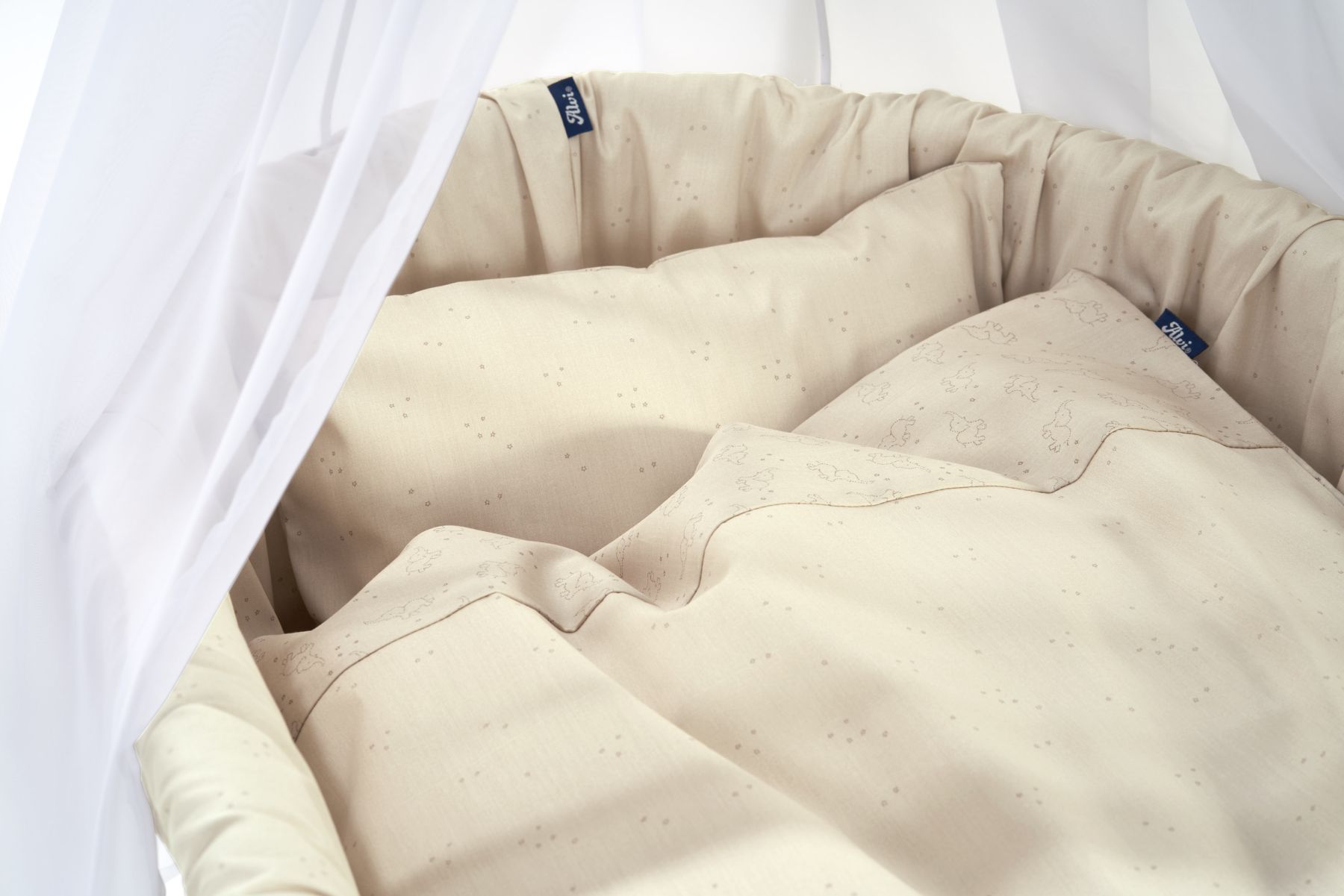 ALVI Stubenwagengarnitur Birthe 3tlg. Organic Cotton Starfant 80x80cm Gratis Versand