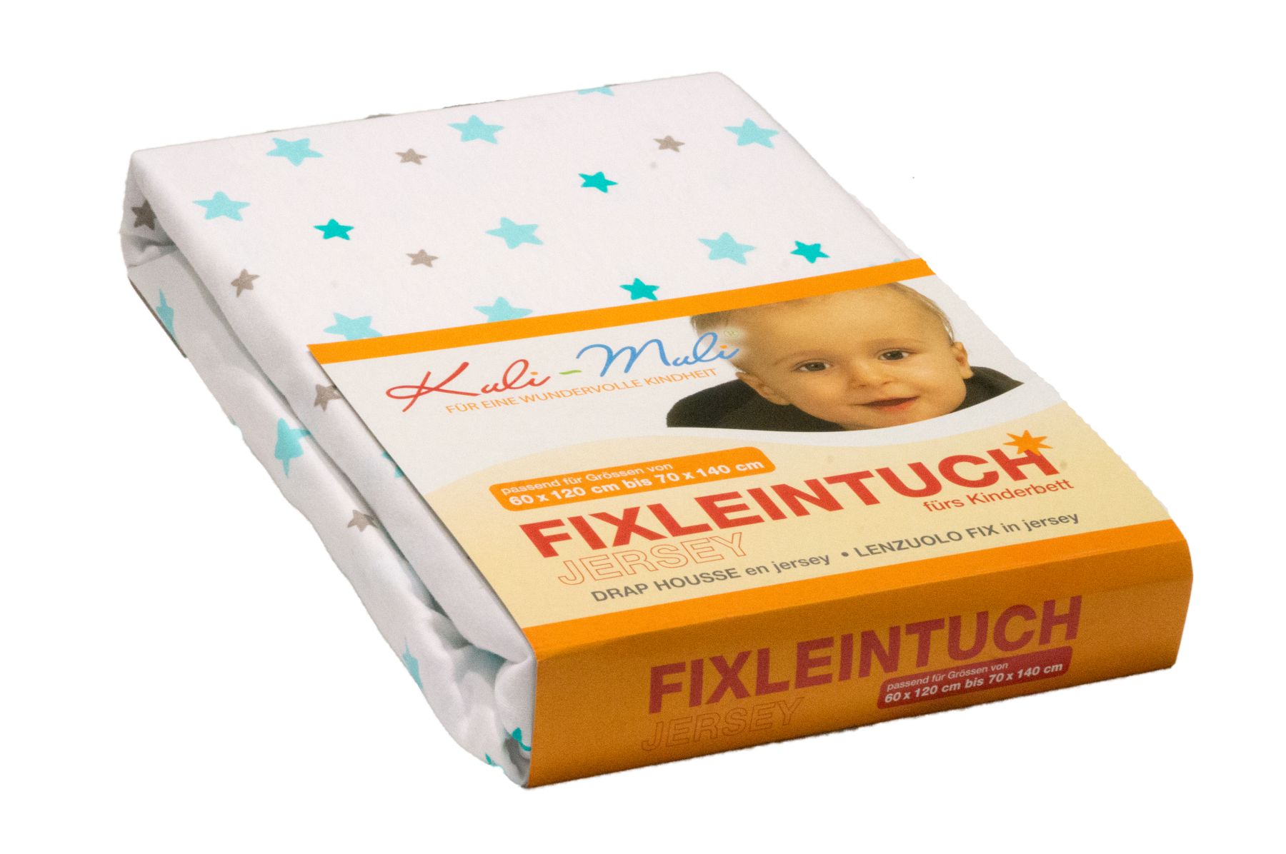 Versand Am Gleichen Tag KULI MULI Fixleintuch Jersey 90x45 stern türkis