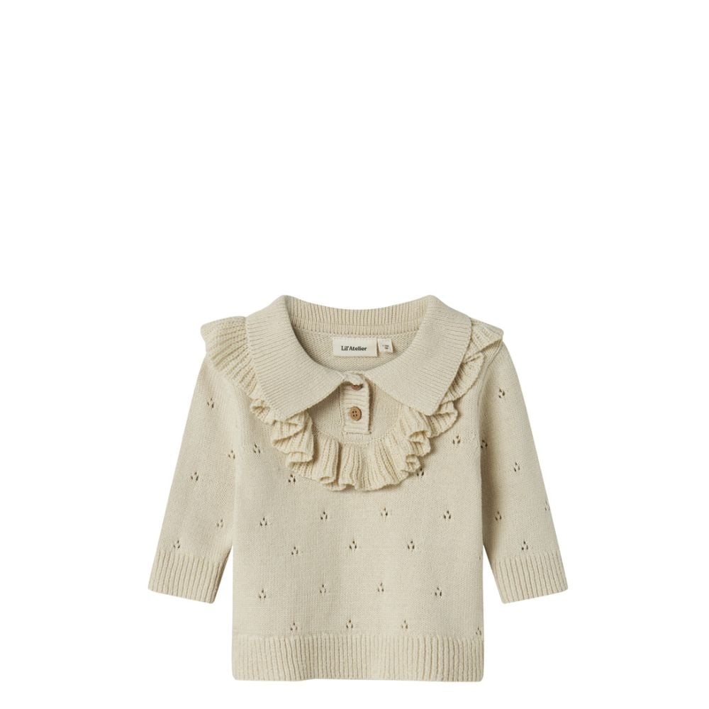 lil-atelier-137941-grijs_1-47793 Weltweiter Versand Lil Atelier Nbfnakita Long Sleeve Loose Knit Turtledove