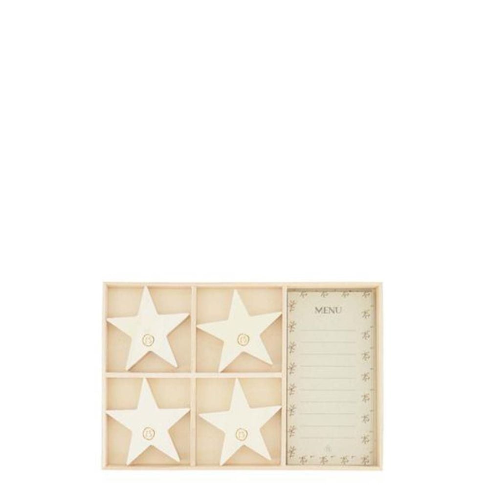 0709-078-1511-11-52744 Zusss Menukaartjes Met Houten Standaard Ster Hout Mega-Angebot