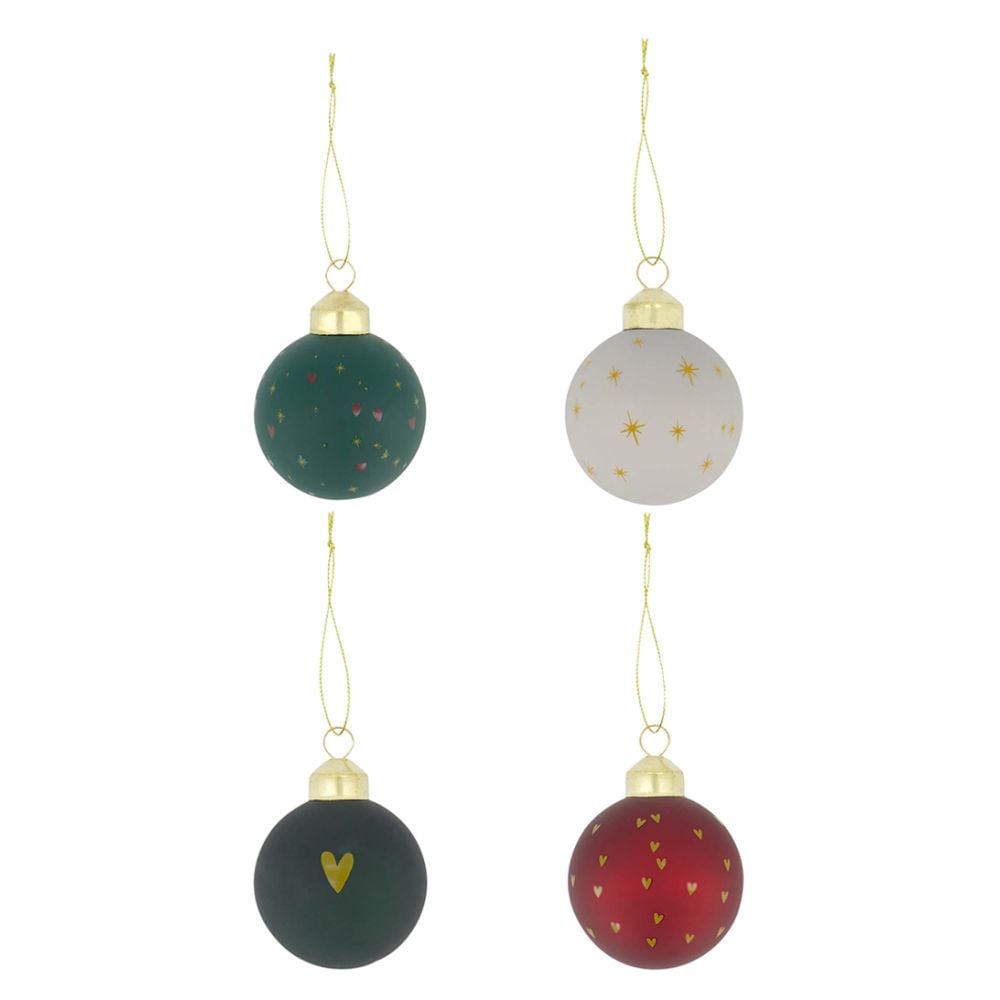 zusss-122555-goudkleurig_1-55839 Zusss Set 4 Kerstballen 6 Cm Glas Multi Saisonangebot