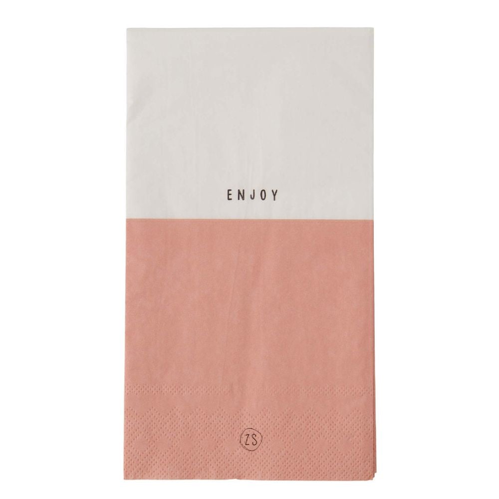 zusss-134885-wit_1-56137 Zusss Servetten Enjoy 11X20Cm Wit/Roze Wit Roze Exklusiv